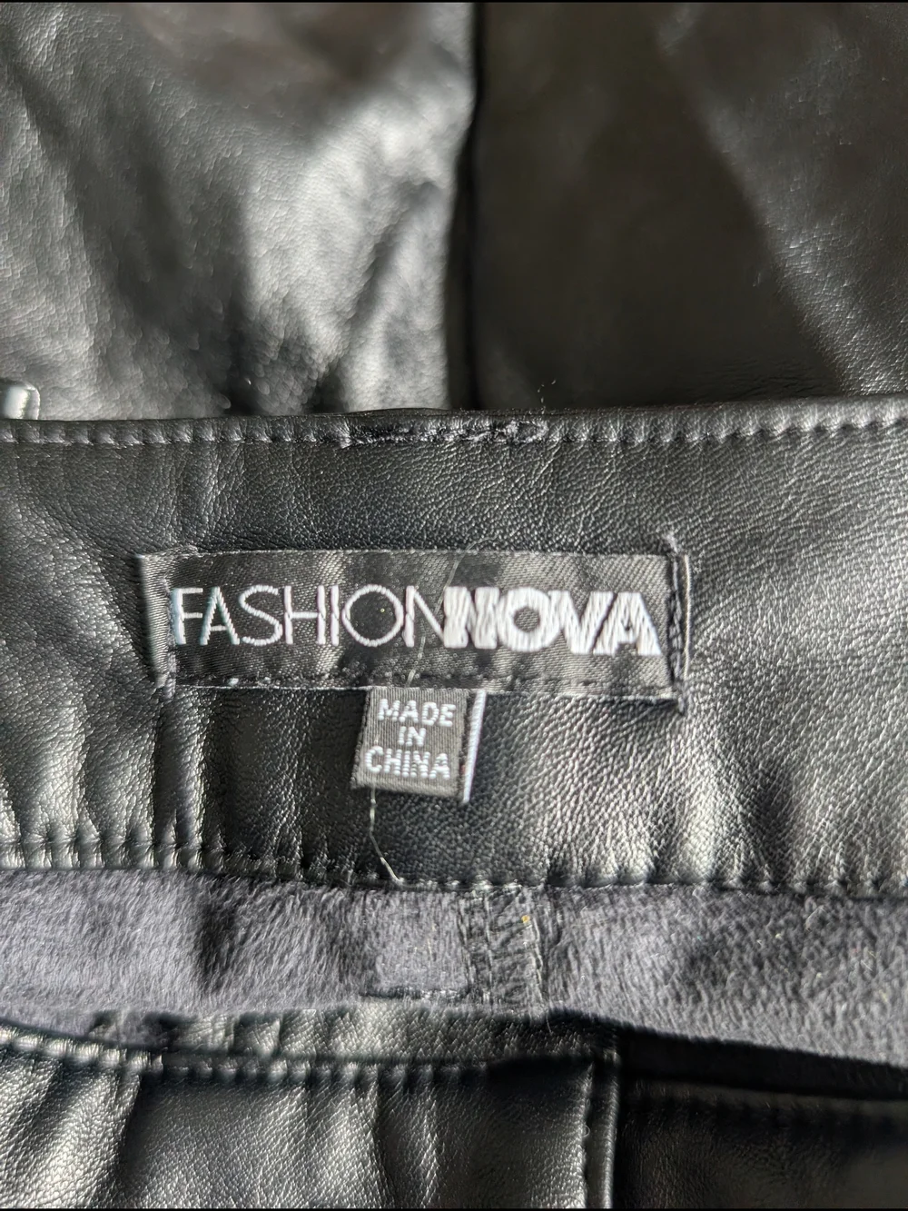 Fashion Nova Black Faux Leather Cargo Mini Shorts - Picture 5 of 6